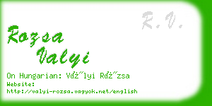 rozsa valyi business card
